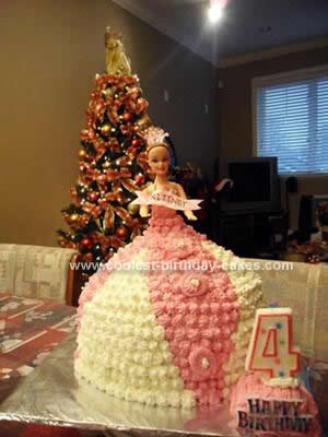 Homemade Princess Doll Cake for a 4th Birthday
