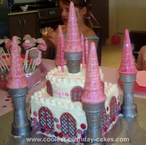 Homemade Princess Glitter Castle Cake