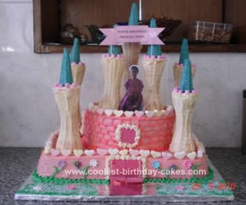 Homemade Princess Iman's Castle Birthday Cake
