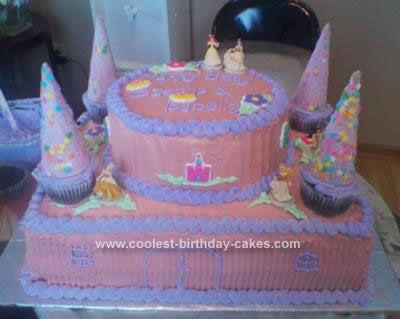 Homemade Princess on Castle Birthday Cake