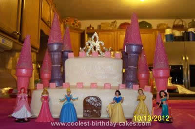 Homemade Princess Party Castle Cake