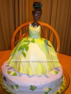 Homemade Princess Tiana Birthday Cake