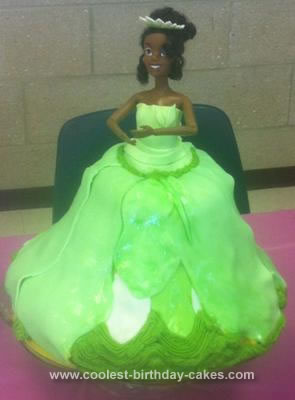 Homemade Princess Tiana Doll Cake