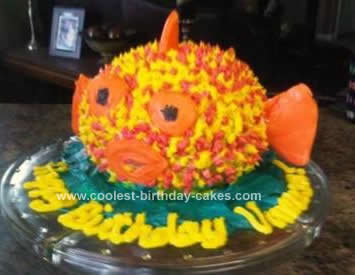 Homemade Puffer Fish Birthday Cake