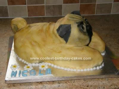 Homemade Pug Dog Cake