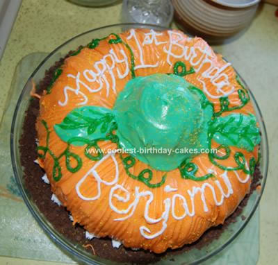 Homemade Pumpkin Birthday Cake