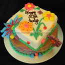 Homemade Quilled Fondant Flower Cake