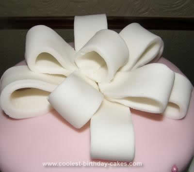 Homemade Quilted Bow Cake