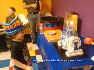 Homemade R2D2 Birthday Cake