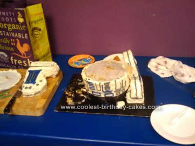 Homemade R2D2 Birthday Cake