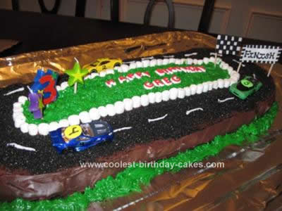 Homemade Race Car Track Cake