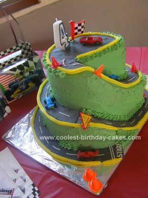Homemade Race Track Birthday Cake