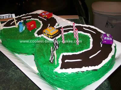 Homemade Racetrack Birthday Cake