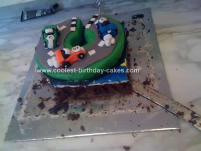 Homemade Racing Car Track Birthday Cake