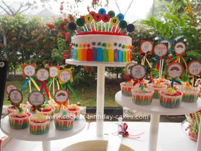 Homemade Rainbow Birthday Cake