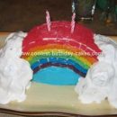 Homemade Rainbow In The Clouds Cake