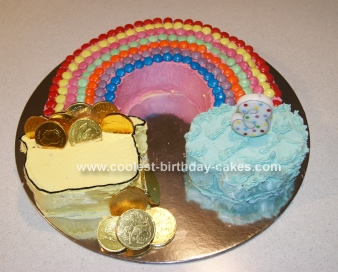 Homemade Rainbow Cake with Pot of Gold Birthday Cake
