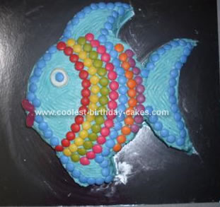 Homemade Rainbow Fish Birthday Cake