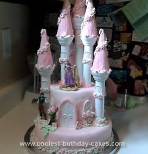 Homemade Rapunzel Castle Birthday Cake
