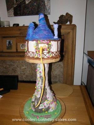 Homemade Rapunzel Tower Birthday Cake