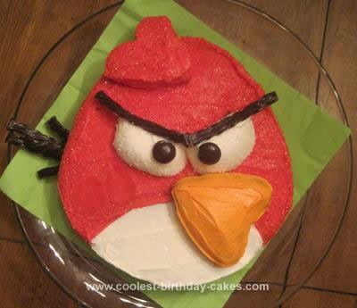 Homemade Red Angry Bird Cake