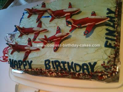 Homemade Red Arrows Cake