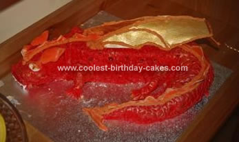 Homemade Red Dragon Cake