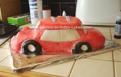 Homemade Red Hot Car Cake