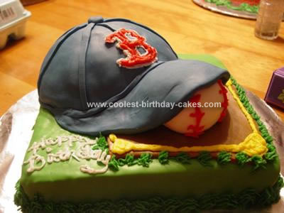 Homemade Red Sox Birthday Cake