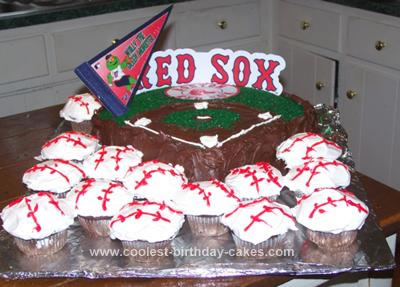 Homemade Red Sox Cake