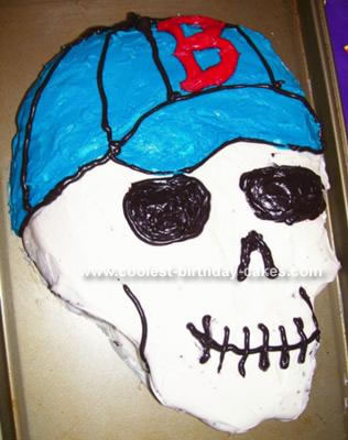 Red Sox Skull Cake