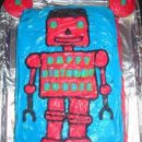 Homemade Robot Birthday Cake