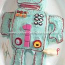 Homemade Robot Birthday Cake Design