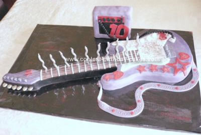 Homemade Rock Guitar Birthday Cake