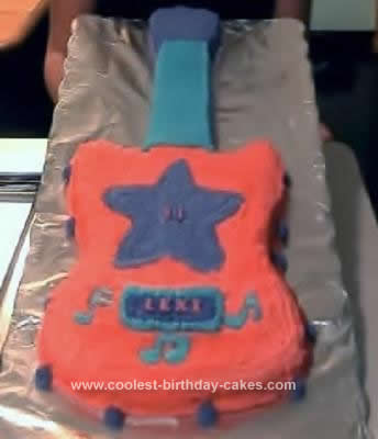 Homemade Rock Star Guitar Birthday Cake