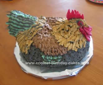 Homemade Rooster Birthday Cake Idea