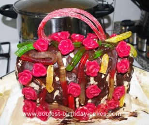 Homemade Rose Garden Theme Handbag Cake