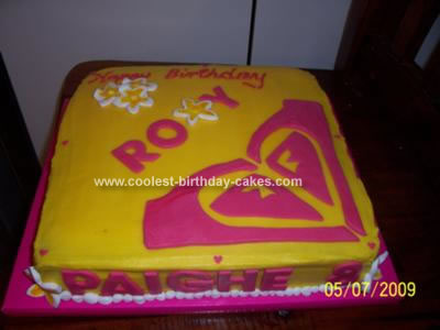 Homemade Roxy Logo Birthday Cake