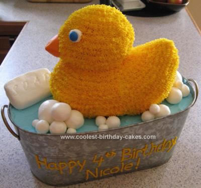 Homemade Rubber Ducky Birthday Cake