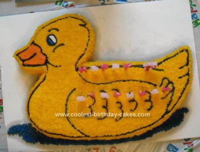 Homemade  Rubber Ducky Birthday Cake