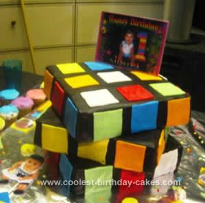 Homemade Rubik Cube Birthday Cake Design