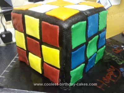 Homemade Rubiks Cube Cake