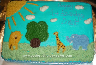 Homemade Safari Birthday Cake