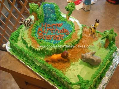 Homemade Safari Jungle Birthday Cake
