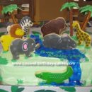 Homemade Safari Scene Birthday Cake