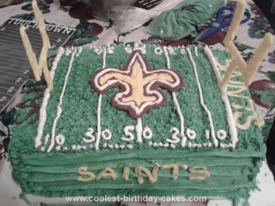 Homemade Saints Birthday Cake