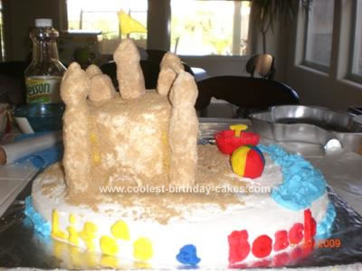 Homemade Sand Castle Cake