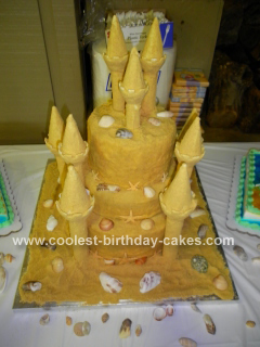Homemade Sand Castle Wedding Cake