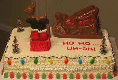 Homemade Santa Fell in Chimney Cake