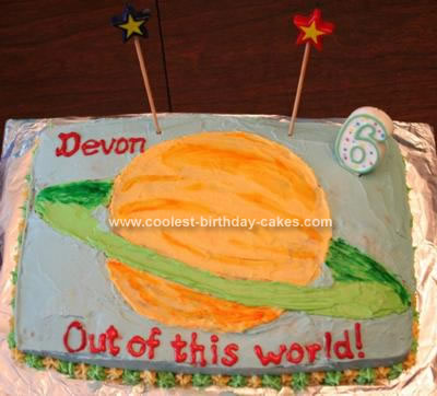 Homemade Saturn Planet Cake Idea